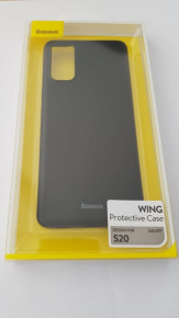 Твърд гръб ултра тънък гъвкав Wing Case series оригиален BASEUS за Samsung Galaxy S20 Plus G985 черен